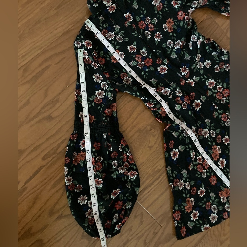 Free Generation Black Floral Mock Neck Dress S - Picture 7 of 11